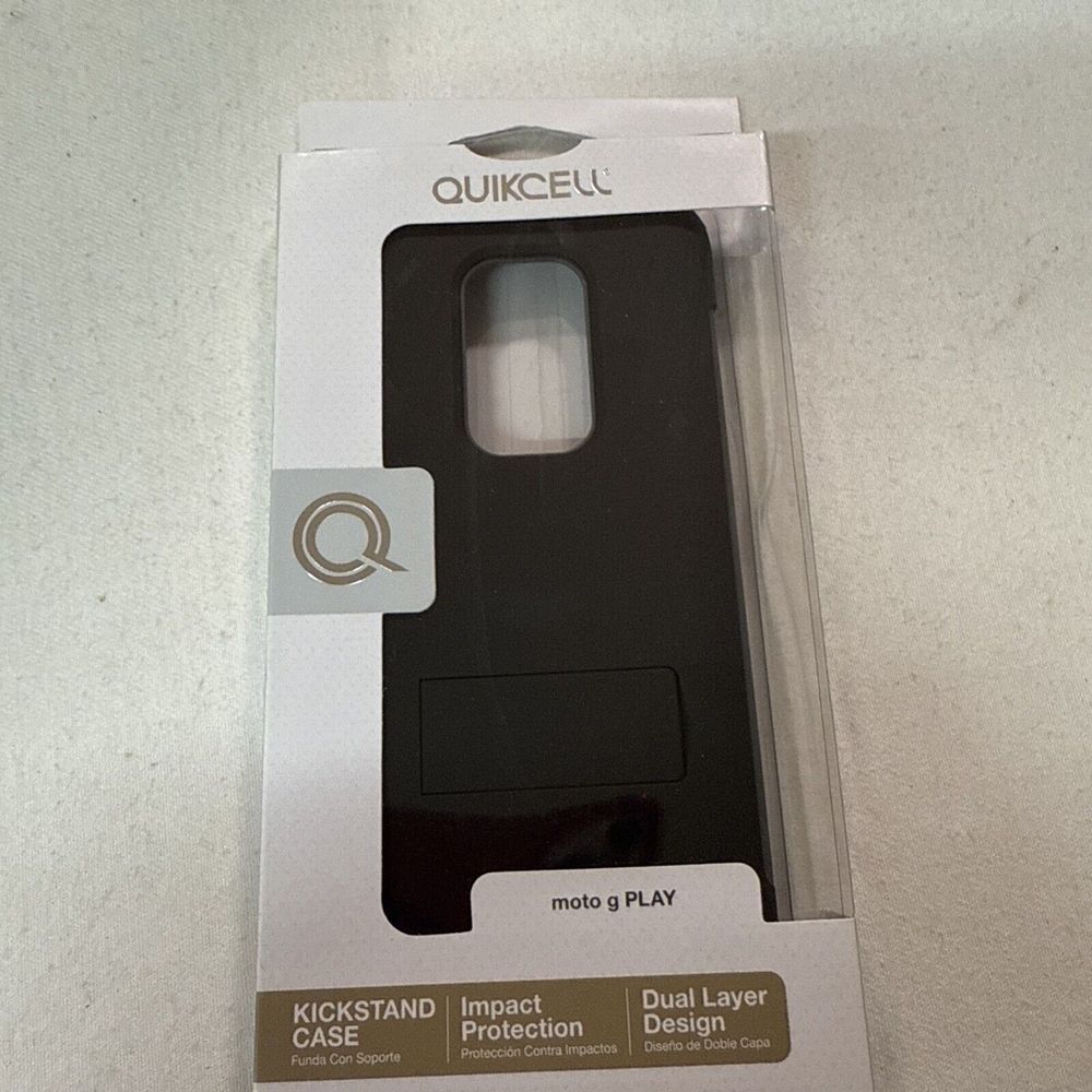 Motorola Moto G Play Case Black‎ Kickstand Quikcell New, Christmas, Birthday